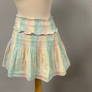 Love Shack Fancy Camilla Pastel Plaid Skirt Size XS New With Tags